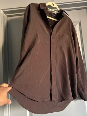Murano Dark Brown Lightweight Button-Up Shirt Jacket